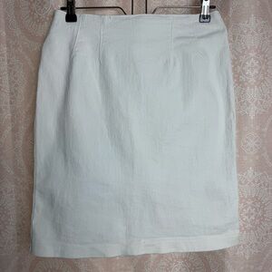 Jou Jou Vintage 80s 90s Off White Denim Jean Pencil Skirt Stretch Size 11/12